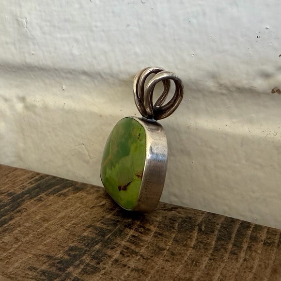 Vintage Sterling Silver & Ammolite Necklace Pendant - BEAUTIFUL! - Picture 4 of 5